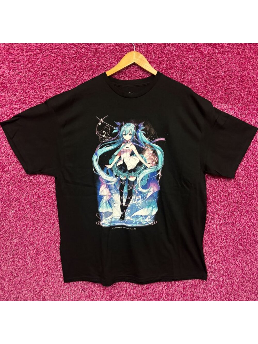 Hatsune Miku Power Up Acid Wash Tshirt size 2xl